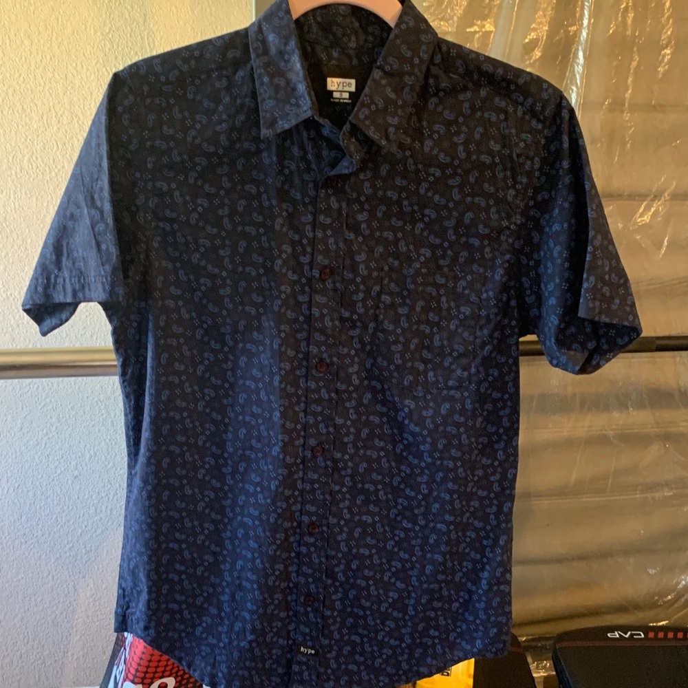Hype Men's Navy Paisley Casual Shirt